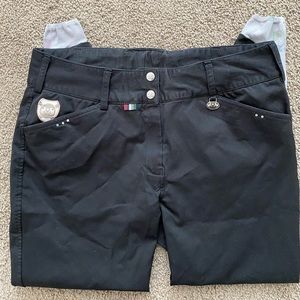 Equine Couture Women’s Breeches, Black, Size 32. Silicone Knee Patch